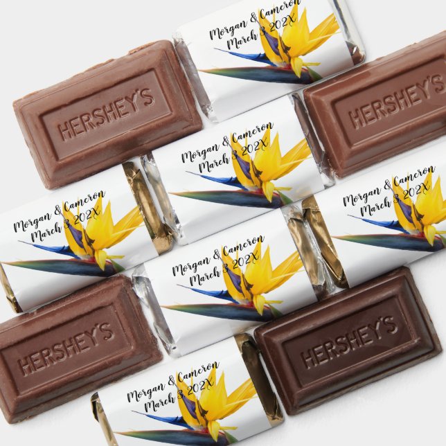 Bird of Paradise Flower Custom Chocolate Bar Hershey's Miniatures (Assorted)