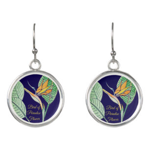 Bird of Paradise Flower Earrings