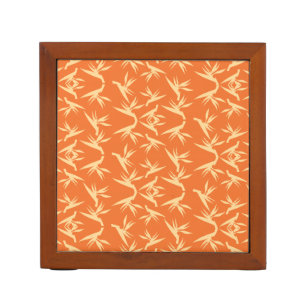 Bird of Paradise Flower Fabric Print Desk Organizer