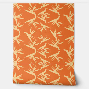 Bird of Paradise Flower Fabric Print Wallpaper