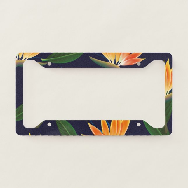 Bird of paradise flower license plate frame (Front)