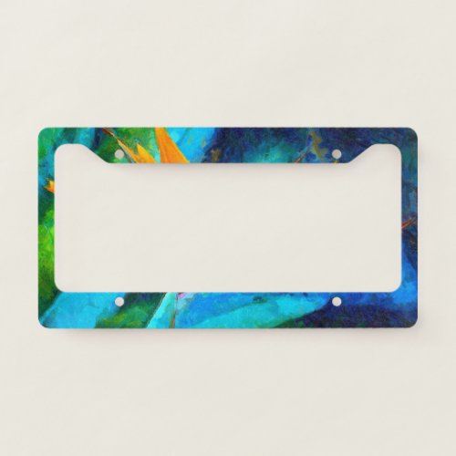 bird of paradise flower license plate frame