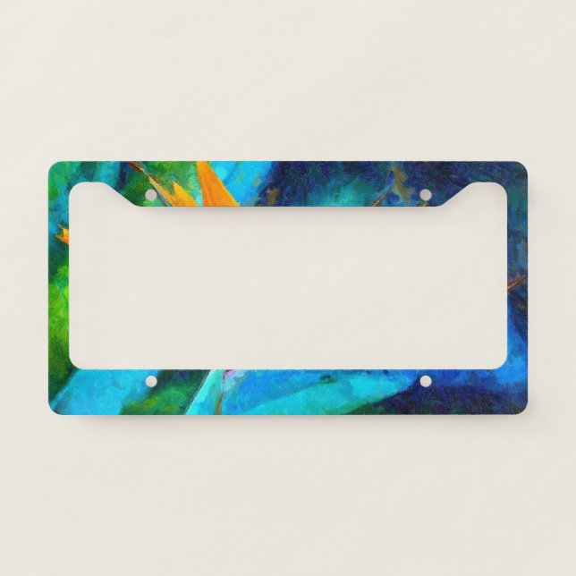 bird of paradise flower license plate frame (Front)