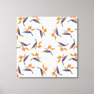 Bird of paradise flower pattern canvas print