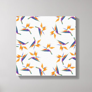 Bird of paradise flower pattern canvas print