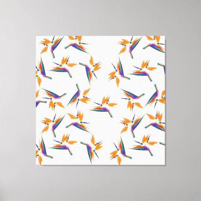 Bird of paradise flower pattern canvas print (Front)