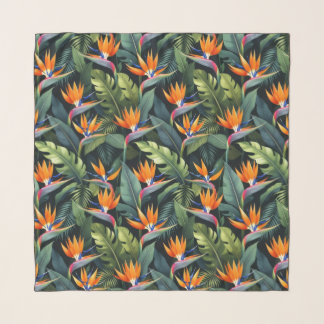 Bird of Paradise Flower Pattern Scarf