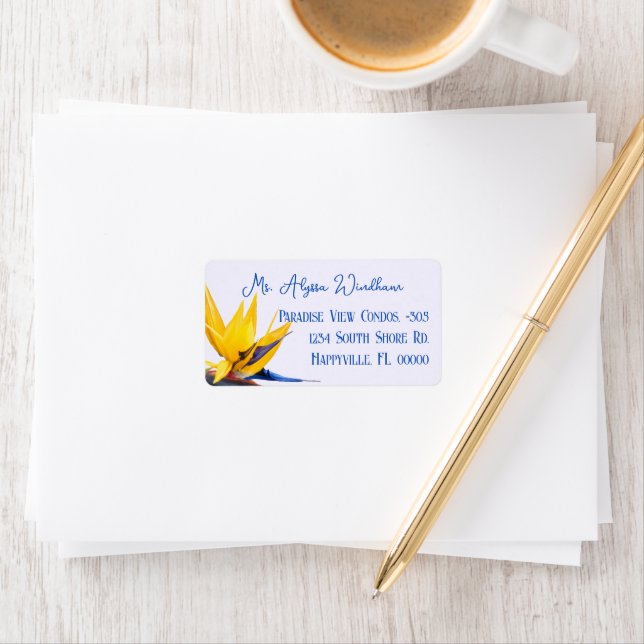 Bird of Paradise Flower Return Address  Label (Insitu)