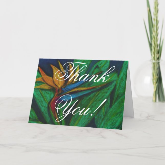 Bird of Paradise Flower Thank You Card (Front)