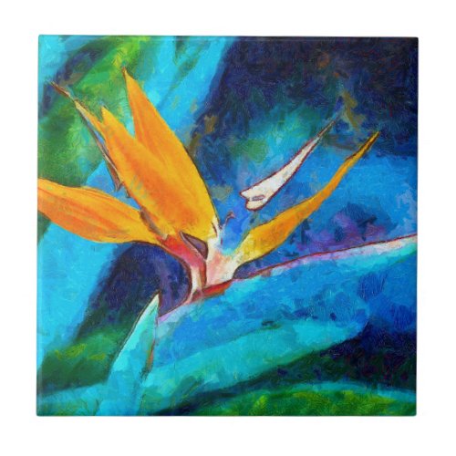 bird of paradise flower tile