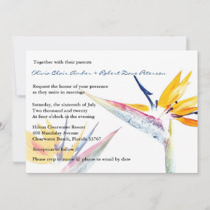 Bird of Paradise Flower Wedding Invitation