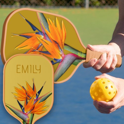 Bird of Paradise Flowers Name Orange Pickleball Paddle