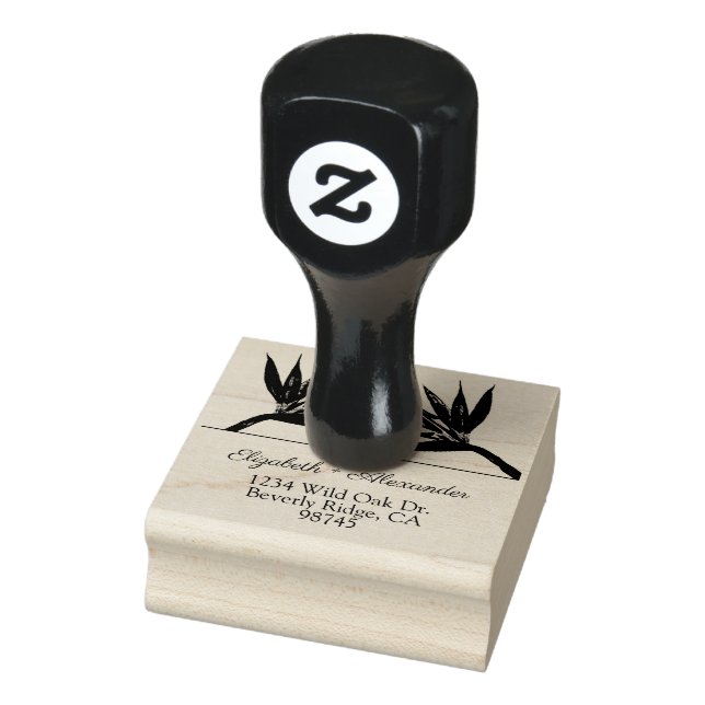 Bird of Paradise Flowers Return Address Rubber Stamp (Stamp)