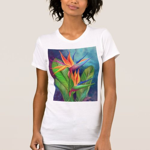 Bird of Paradise Flowers T_Shirt _ Painting