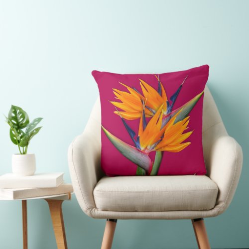 Bird_of_paradise Flowers Throw Pillow