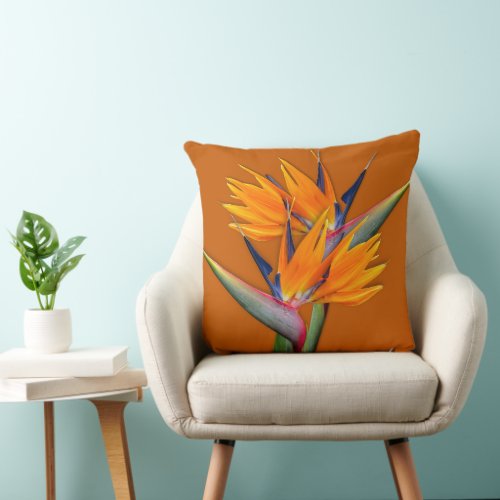 Bird_of_paradise Flowers Throw Pillow