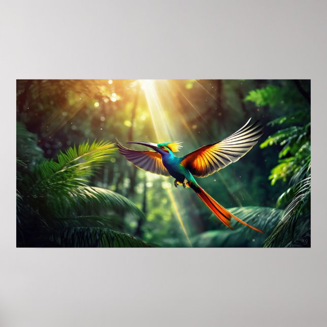 Bird Of Paradise Flying - Art Print (Front)