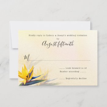 Bird-of-paradise Hawaiian Flowers Reply Cards by sandpiperWedding at Zazzle