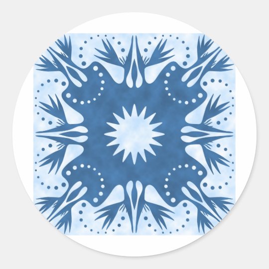 Bird of Paradise Hawaiian Quilt Block Classic Round Sticker