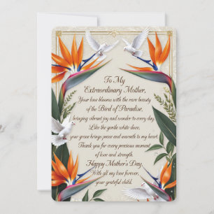 Bird of Paradise Mother’s Day Blessing Holiday Card