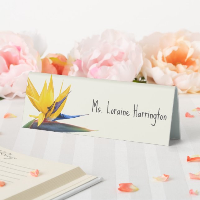 Bird-of-paradise Name Template Event Place Setting Table Tent (In SItu (Wedding))