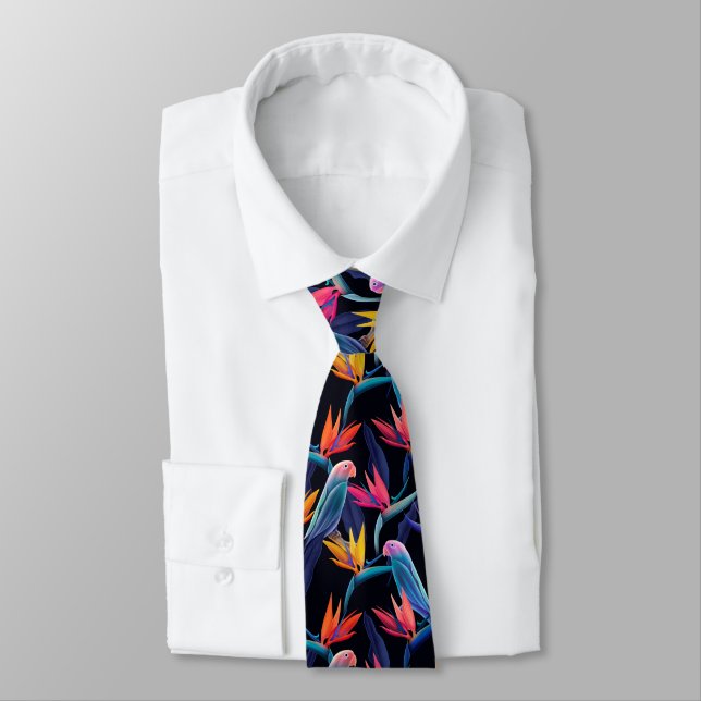 Bird Of Paradise  Neck Tie (Tied)