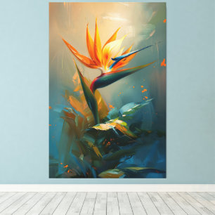 Bird of Paradise Oil Painting Canvas Print