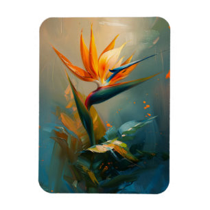Bird of Paradise Oil Painting Flexible Magnet