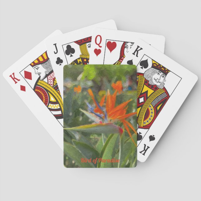 Bird of Paradise Oil Painting  Poker Cards (Back)