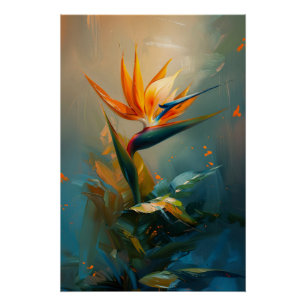 Bird of Paradise Oil Painting Poster