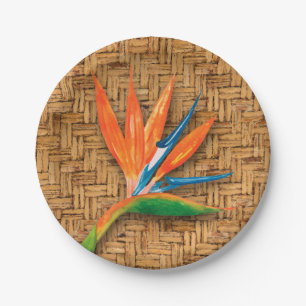 Bird of Paradise on Wicker Paper Plates