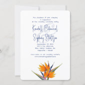 Bird of Paradise Orange Flowers Wedding Invitation (Front)