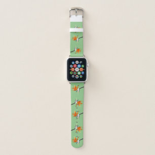 Bird of Paradise Orange Tropical Flower Apple Watch Band