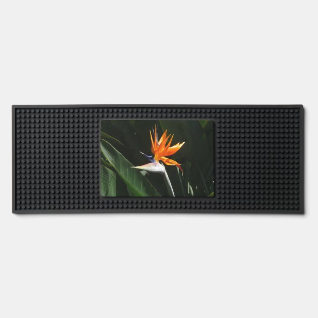 Bird of Paradise Orange Tropical Flower Bar Mat (Front)