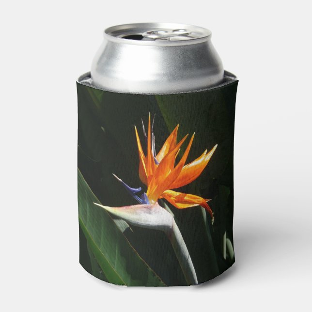 Bird of Paradise Orange Tropical Flower Can Cooler (Can Front)