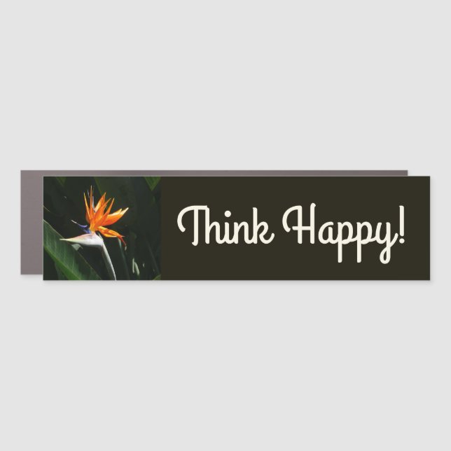 Bird of Paradise Orange Tropical Flower Car Magnet (Front)