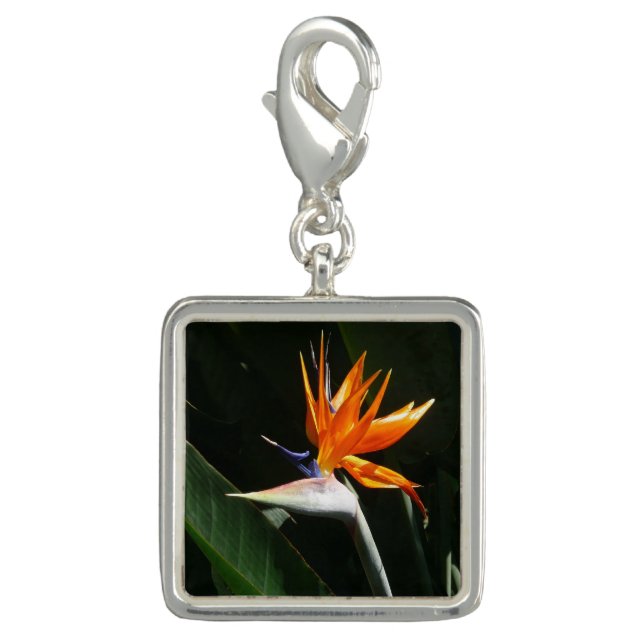 Bird of Paradise Orange Tropical Flower Charm (Front)