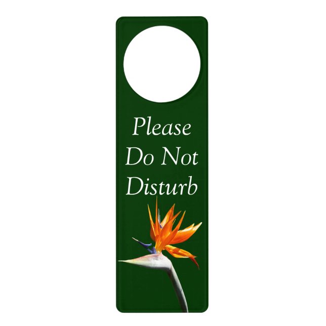 Bird of Paradise Orange Tropical Flower Door Hanger (Front)