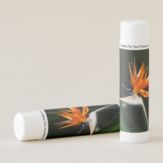 Bird of Paradise Orange Tropical Flower Lip Balm (Front)