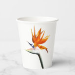 Bird of Paradise Orange Tropical Flower Paper Cups