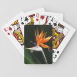 Bird of Paradise Orange Tropical Flower Poker Cards