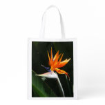 Bird of Paradise Orange Tropical Flower Reusable Grocery Bag