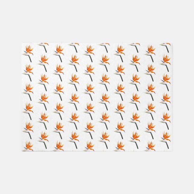 Bird of Paradise Orange Tropical Flower Rug (Front)