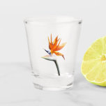 Bird of Paradise Orange Tropical Flower Shot Glass