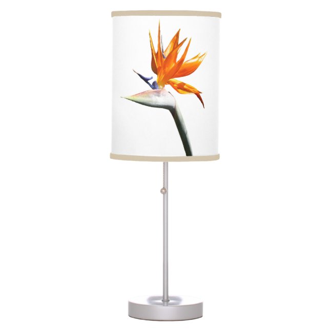 Bird of Paradise Orange Tropical Flower Table Lamp (Front)