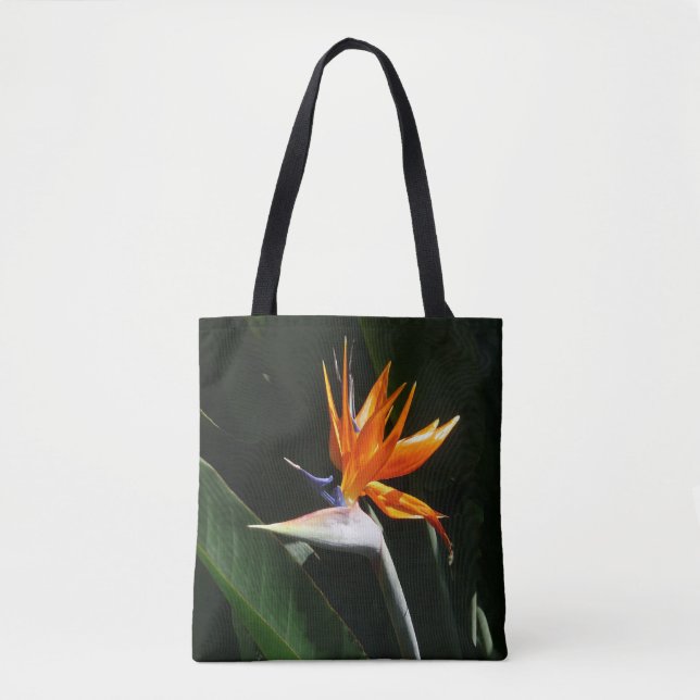 Bird of Paradise Orange Tropical Flower Tote Bag (Front)