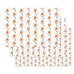 Bird of Paradise Orange Tropical Flower Wrapping Paper Sheets