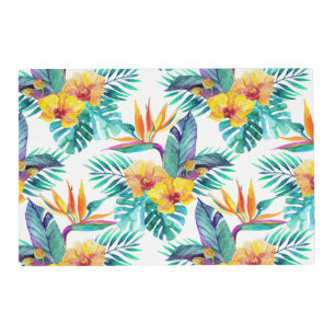 Bird Of Paradise & Orchid Pattern 2 Placemat