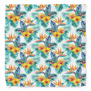 Bird Of Paradise & Orchid Pattern Bandana