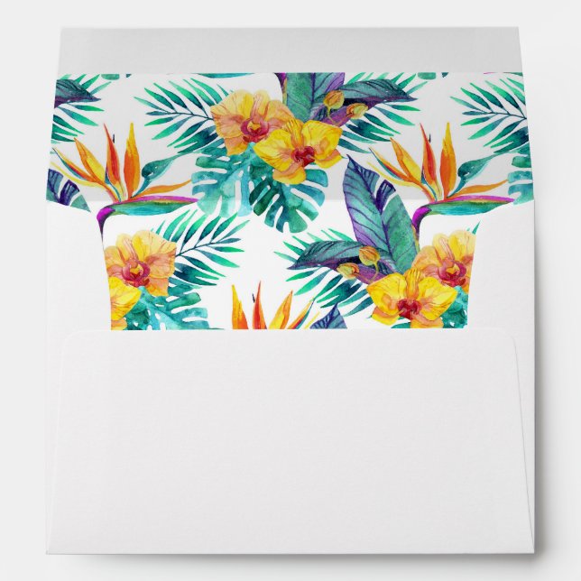Bird Of Paradise & Orchid Pattern Envelope (Back (Bottom))